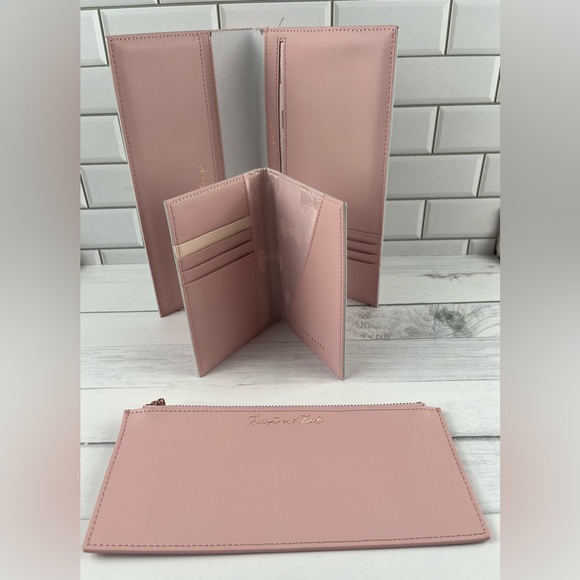 Ted Baker  Set of 3  Pieces  Travel Holder Vegan Leather  Multi Color NWOT - Picture 5 of 16